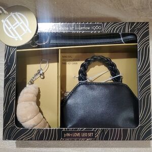 House Of Harlow 1960 Nwt 3 In 1 Love Leo Set. Black Nano Bag. Croissant Charm